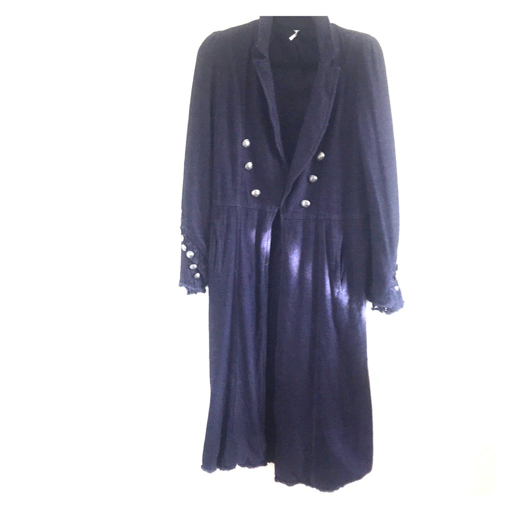 FREE PEOPLE MILITARY DUSTER.
